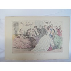 The baronet Grabado coloreado original de Jhon Leech y Phiz en 1840-1855