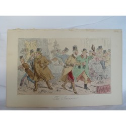 The Invasion. Grabado original coloreado de Jhon Leech y Phiz en 1840-1855