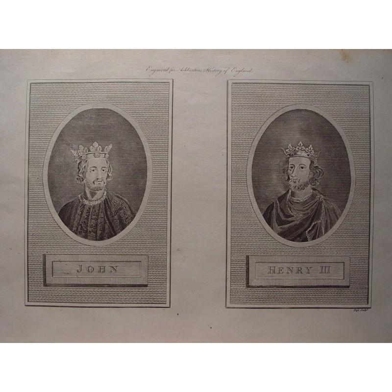 Johann und Heinrich III. Aufgenommen von Pass. Kupferstich für Ashburtons History of England.