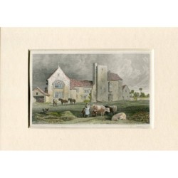 Mathern Palace, Monmouthshire, Wales. Antique print.