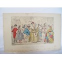 The handley crofs Nancy Ball. Original colored engraving by John Leech and Phiz in 1840-1855