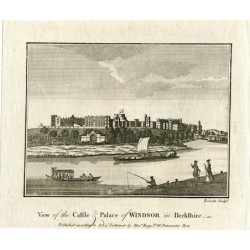 Vue du château et du palais de Windsor dans le Berkshire gravée par Roberts en 1784