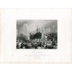 Fischmarkt, Rotterdam, gestochen von W. Floyd nach einer Zeichnung von W. Turner
