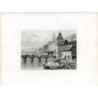 Suiza. Basle on the Rhine grabado por J. Sands de un dibujo de Samuel Prout