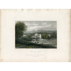 Gravure de l'abbaye de Furness, Lancashire, d'après un dessin original de D. Cox