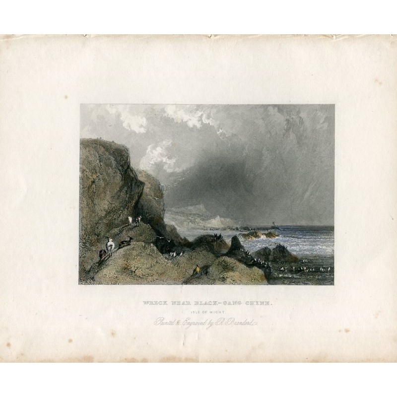 Wrack in der Nähe von Black-Gang, Chine, Isle of Wight, gemalt und graviert von R. Brandard.