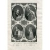 Four saints: Saint Benedict, Saint Gummersand, Saint Hilary and Saint Fulgentius engraved by V. Barneto