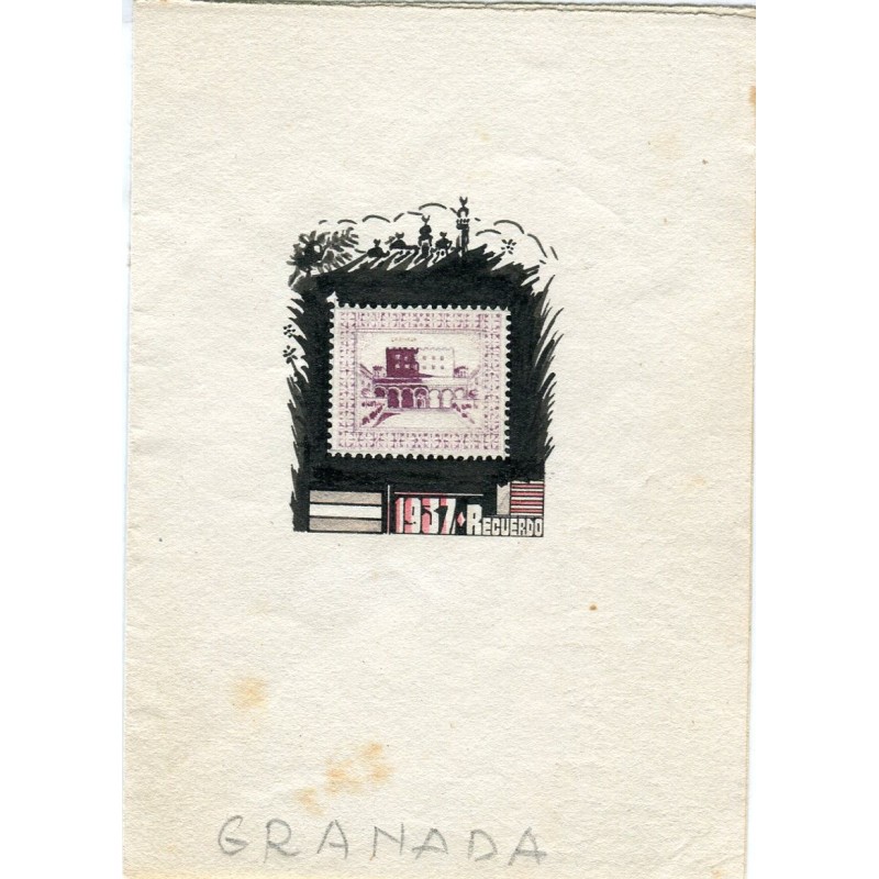 Piccola incisione del 1937 durante la guerra civile