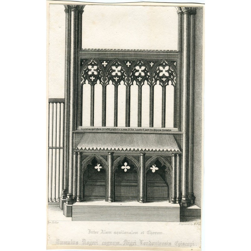 Inter Alam aquilomalem et Chorum grabado por W. Finden de una onbra de Hollar.