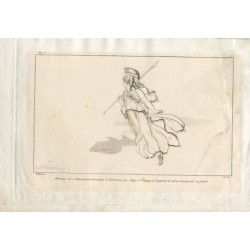 Minerva geht nach Ithaka, um Telemano zu beraten, Gravur von Pi und Margal, gezeichnet von Flaxman