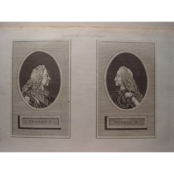 Georg I. und Georg II. Kupferstich für Ashburtons History of England.