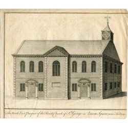 La perspective nord-est de l'église paroissiale Saint-Jean-Baptiste. George à Queen Square