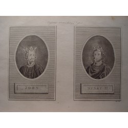 "John and Henry III" Recorded by Pass. Engraving for Ashburton's History of England.