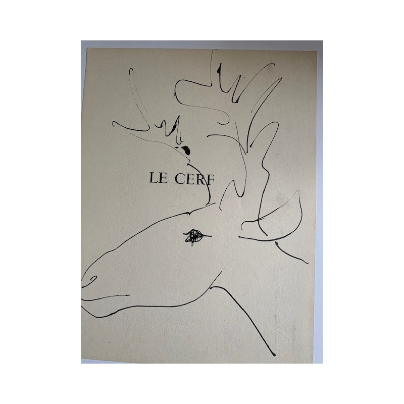 Le cerf, lithographie originale de Picasso publiée en 1957