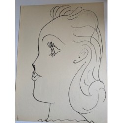Jeune homme de profil. Lithographie de Picasso publiée en 1957.