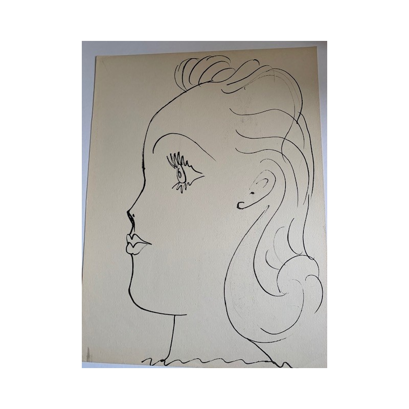 Jeune homme de profil. Lithographie de Picasso publiée en 1957.