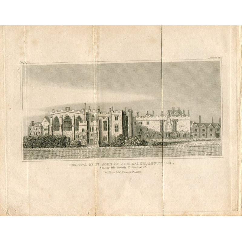 Hôpital Saint-Jean de Jérusalem, vers 1640, d'après W. Hollar (1828)