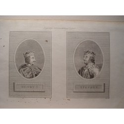 "Henry I and Stephen" Recorded by Pass. Engraving for Ashburton's History of England.