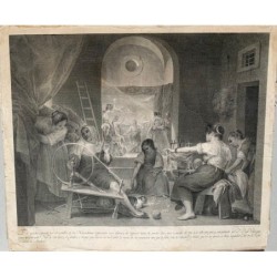 Les Fileuses, ou la Fable d'Arachné. Francisco Muntaner y Moner, d'après Vélasquez. 1796.