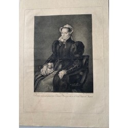 Ritratto di Metgen, moglie di Antonio Moro, inciso da Bartolomé Vázquez