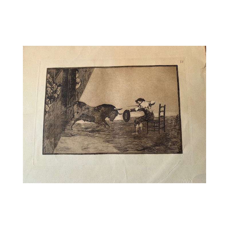 Acquaforte di Goya. L'audacia di Martincho nell'anello di Saragozza - Quinta o sesta edizione.