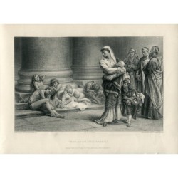 Pas des angles, mais des anges - Gravure sur acier antique - D'après K. Halswelle