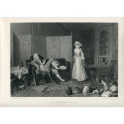 Margaret Peg Woffington e John Rich - Antica incisione su acciaio.