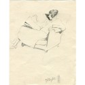 Dama sentada. Dibujo a lapiz por Jordan en 1935