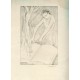 Mujer escribiendo. Litografia de Gaspar Escuder Berga (1892-1988). Firmada.