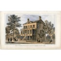 Old cottage residence in 16th St. Near 3ª Av. 1861.Litografia de Sarony Major en 1862