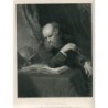 The Astronomer - Antique steel engraving old print - After H Wyatt