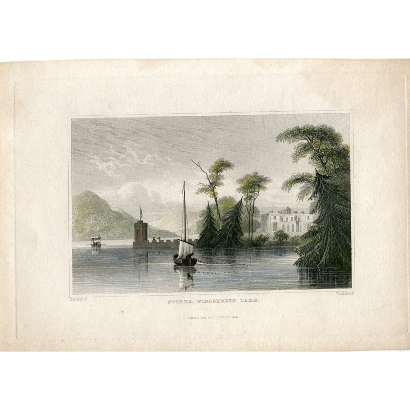 Storrs, Windermere Lake engraved by Tombleson from a work by Harwood.
