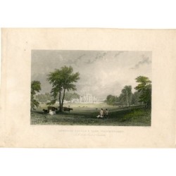 Château et parc de Lowther, Westmorland, gravé par W. Le Petit d'après une œuvre de T. Allom