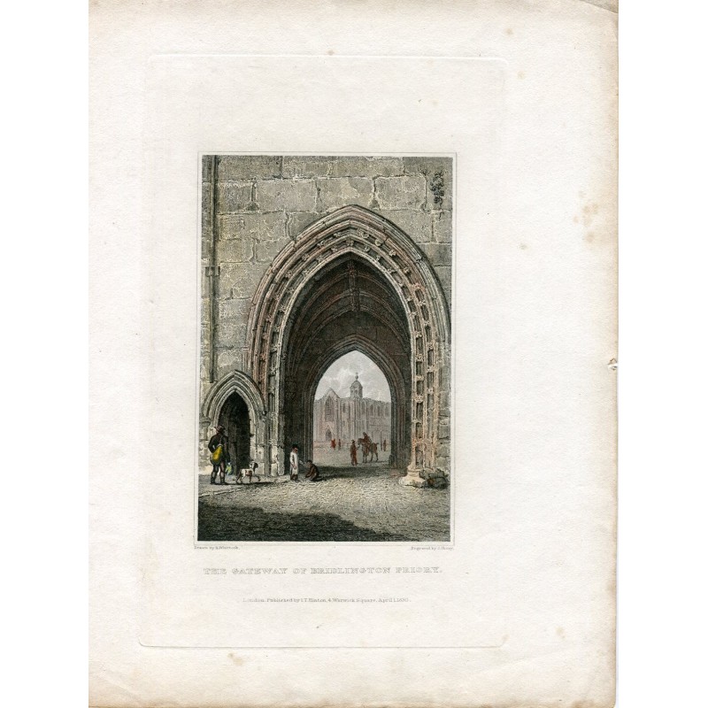 Das Tor von Bridlington, gestochen von J. Shury, gezeichnet von N. Whittock