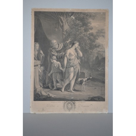 «Agar renvoyée par Abraham» copia Van Dyck grabado por Carlo Antonio Porporati (1741-1816)