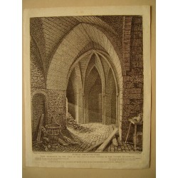 Tour de Londres - Gravure ancienne originale. Jean-Thomas Smith (1811)