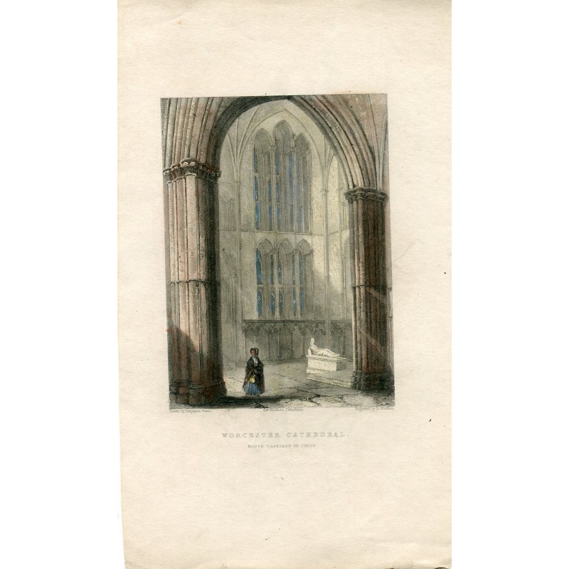 Cathédrale de Worcester gravée par B. Winkles, dessinée par Benjamin Brand