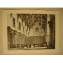 «Grande salle Burleigh Northamptonshire» lithographie de T. Allom en 1847
