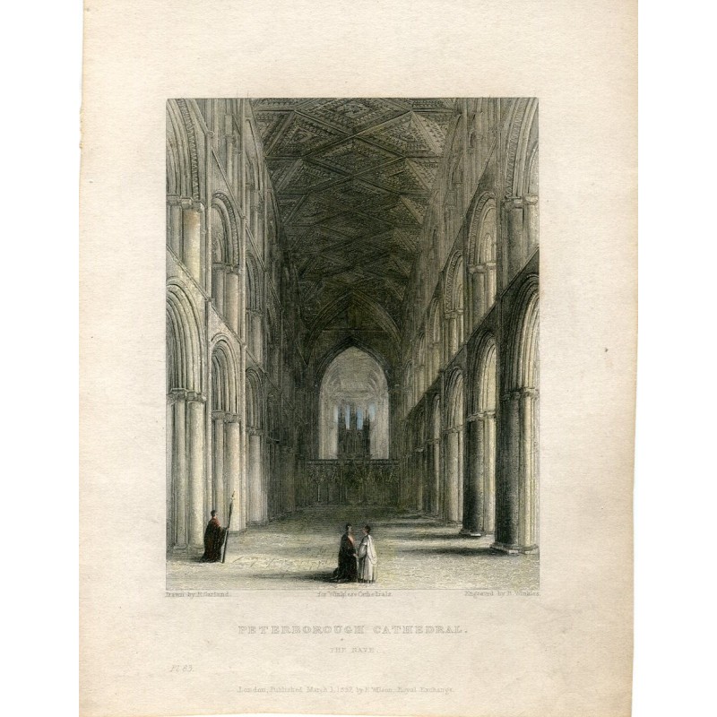 Cattedrale di Peterborough incisa da B. Winkles, disegnata da R. Garland