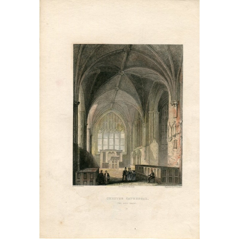 Cathédrale de Chester gravée par B. Winkles, dessinée par B. Baud