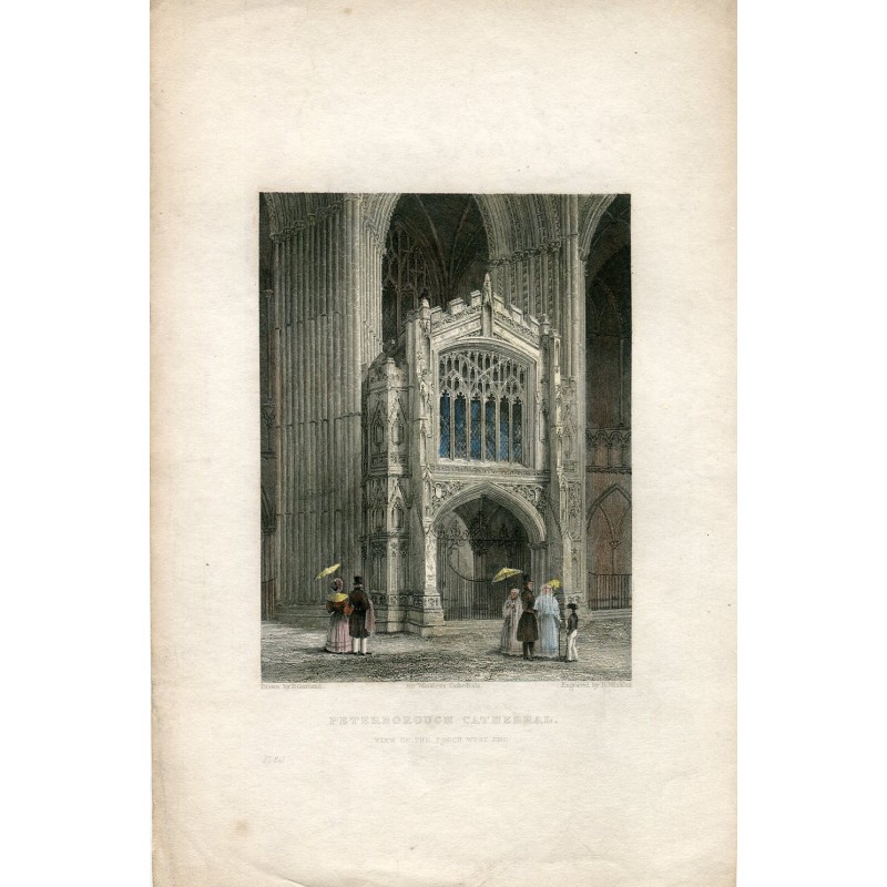 Kathedrale von Peterborough, gestochen von B. Winkles, gezeichnet von R. Garland.