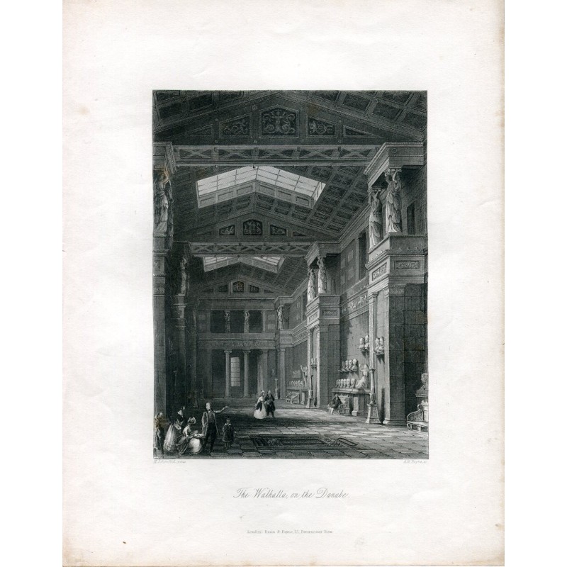 Die Walhalla an der Donau, gestochen von AH Payne nach einem Werk von H. Schonfield