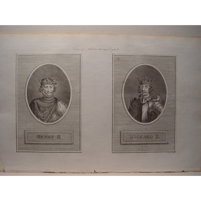Henri II et Richard Ier. Gravure de Charles Turner Warren (1834-1909) pour l'Histoire d'Angleterre d'Ashburton.