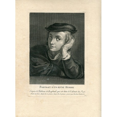 «Portrait d'un jeune homme» grabado por Nicolas Edelinck