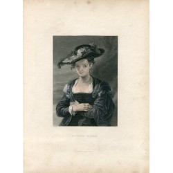 Le chapeau de paille, d'après l'oeuvre de Rubens. Gravure de C. Marr