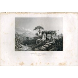 Environs de Naples, vue du Vésuve gravée par Thomas