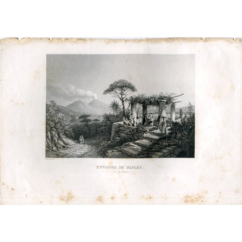 Surroundings of Naples, view of Vesuvius engraved by Thomas