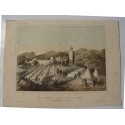 Vista del campamento de Serrallo y del reducto de Isabel 2ª. 1859. Litografia por Perez de Castro.
