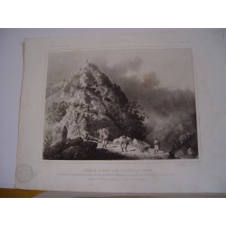 «Position of the Moors on the gap of Anghera» Lithograph by Perez de Castro