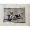Gravure de Goya. Tauromachie, planche 5, édition 1983. « Le fougueux Maure Gazul est le premier à transpercer les taureaux... »